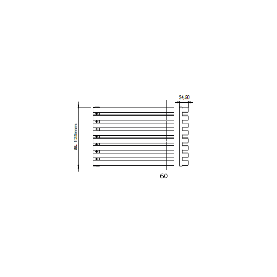 Rejilla Horno Inox 60cm 8 Lamas