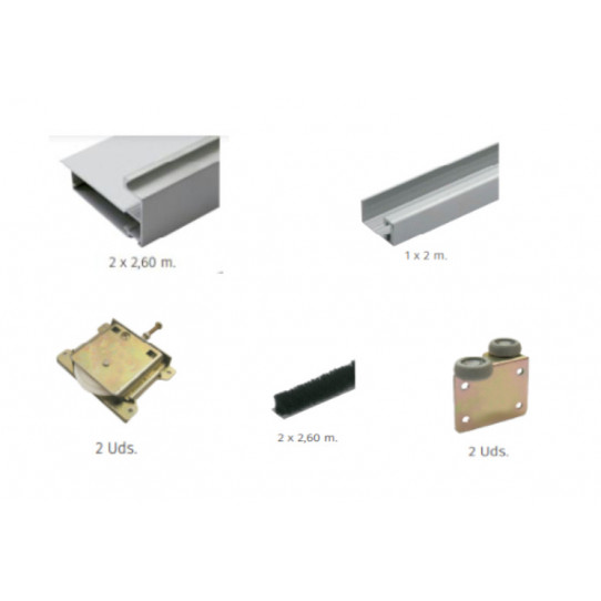 Kit de Armario Plata para 10mm ATTIVO + Kit de Guías