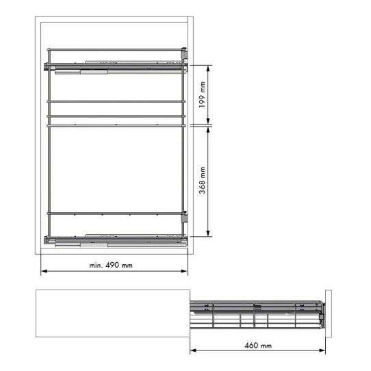 Botellero Guías Laterales Para Modulo de 800