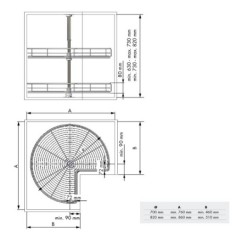 Bandeja Giratoria 270º Bajo Rincón de 93 cm 2