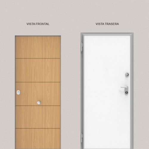 Acorazada de Exterior Roble 4R + Lisa Blanca