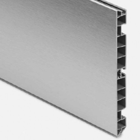 Zócalo PVC Liso Aluminio Acero 4m