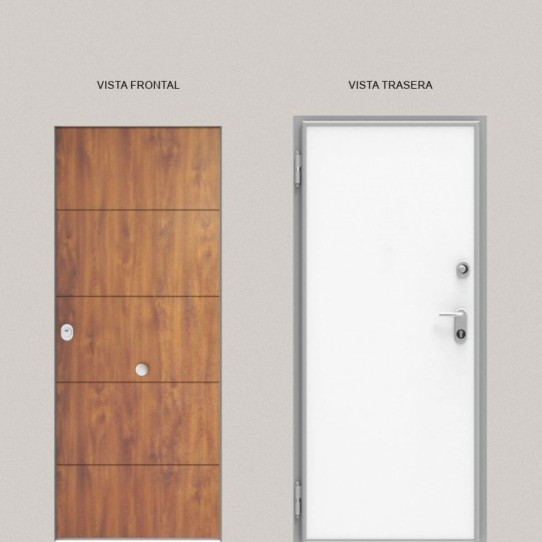 Acorazada de Exterior Nogal 4R + Lisa Blanca