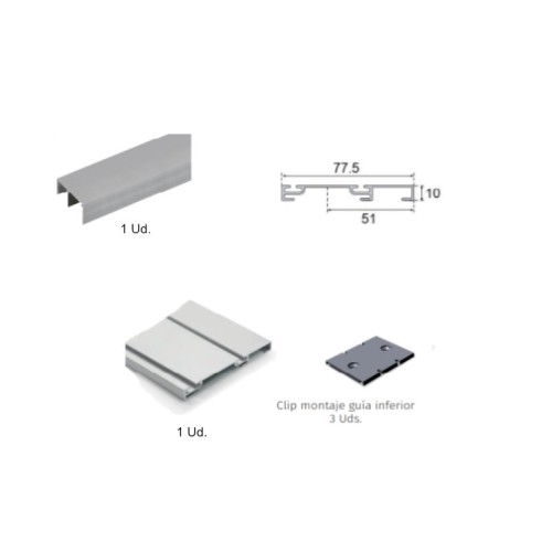 Kit de Armario Plata para 10mm ATTIVO + Kit de Guías